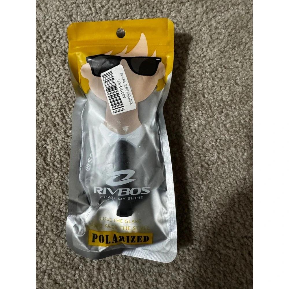 RIVBOS Polarized Sunglasses Unisex Kids‎ Black New RBK067 Sporty Flexible
